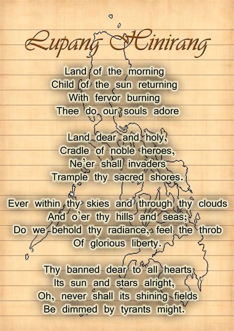 Lupang Hinirang Spanish version with lyrics .